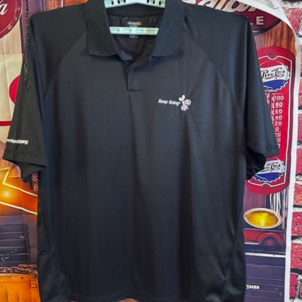 Energizer Battery Bunny Keep Going Vintage Mens Employee Polo Shirt Size XL